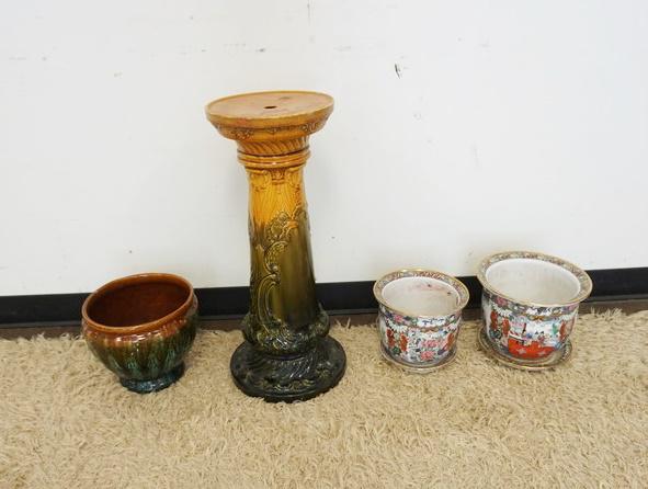 LOT 2 ASIAN STYLE JARDINIERES, ETC (1 of 2)