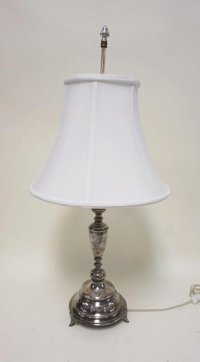ANTIQUE SILVER CANDLESTICK LAMP (1 of 6)