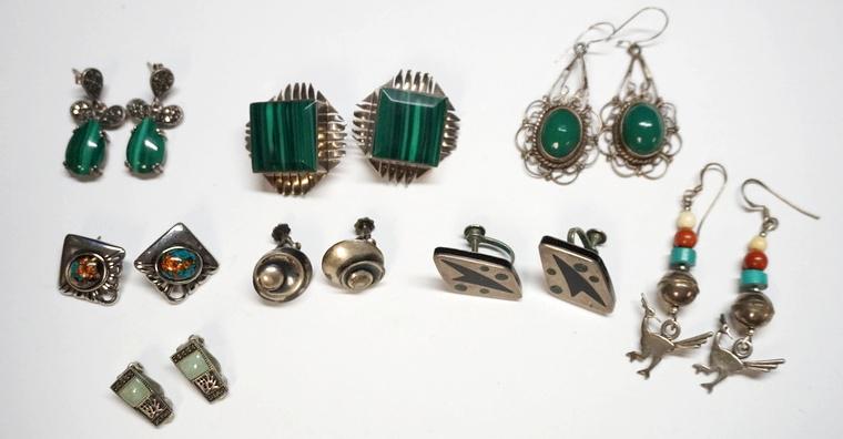 8 PRS STERLING SILVER EARRINGS (1 of 5)