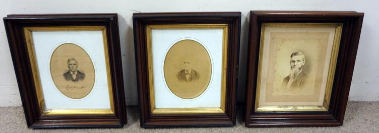 THREE VICTORIAN WALNUT DEEP FRAMES (1 of 2)
