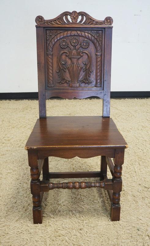 WALNUT CARVED SIDE CHAIR (1 of 3)