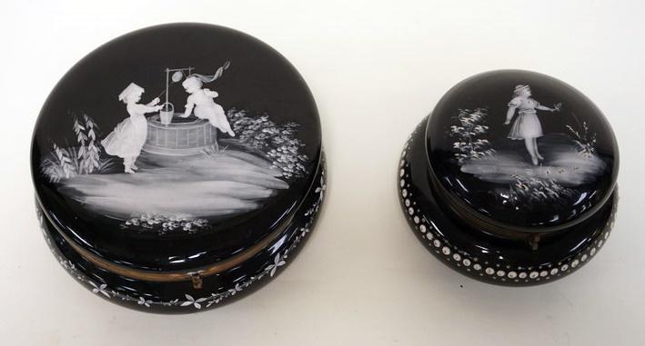 PAIR OF ANTIQUE MARY GREGORY BOXES (1 of 4)