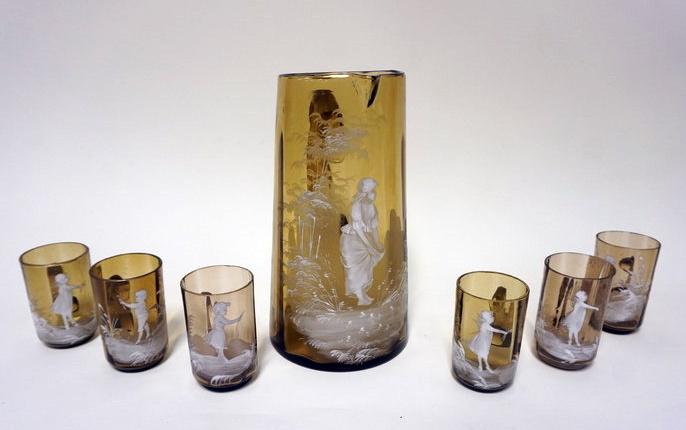 ANTIQUE MARY GREGORY WATER SET (1 of 6)