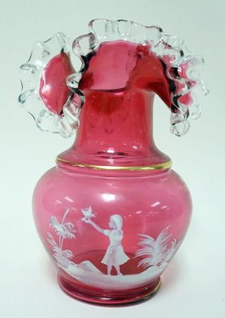 PAIR OF ANTIQUE MARY GREGORY PINCH DECANTERS (1 of 3)