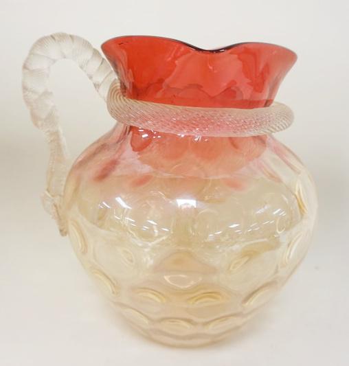VICTORIAN HARRACH AMBERINA BLOWN GLASS PITCHER (1 of 4)