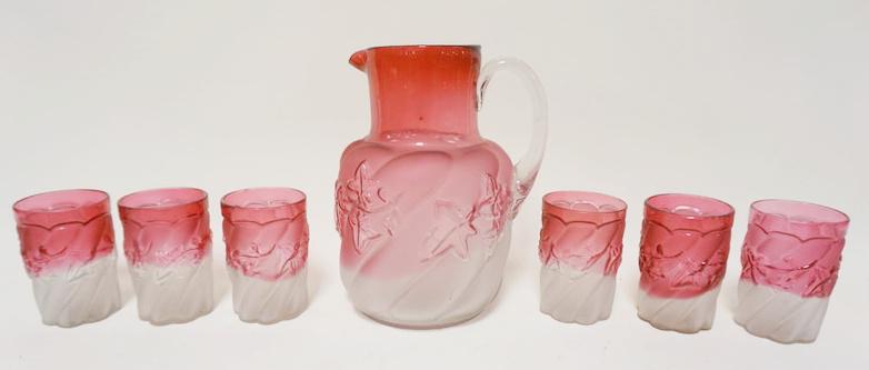 NORTHWOOD ROYAL IVY FROSTED 7 PIECE WATER SET (1 of 3)