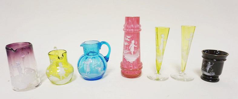 7 PIECE LOT OF ASSORTED MINIATURE MARY GREGORY (1 of 5)