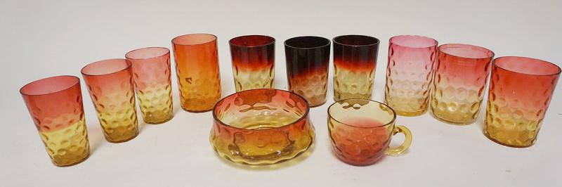 LOT OF ASSORTED AMBERINA GLASS (1 of 2)