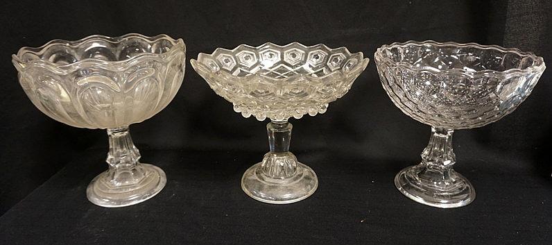 ANTIQUE PATTERN GLASS COMPOTES (1 of 3)