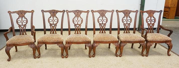 SET OF 6 CHIPPENDALE STYLE CHAIRS (1 of 3)