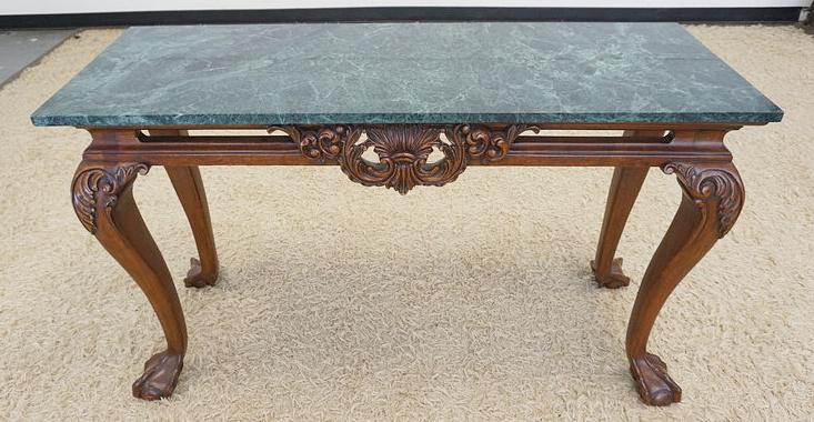 GREEN MARBLE TOP HALL TABLE (1 of 4)