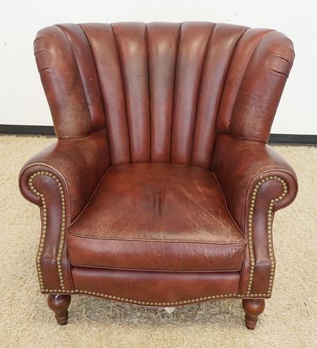 WHITEMORE SHERRILL FAN BACK LEATHER ARMCHAIR (1 of 4)