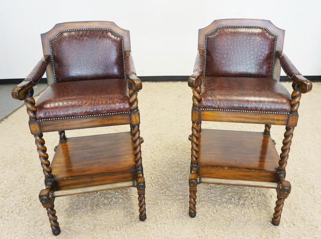 PAIR OF MAITLAND SMITH BILLIARD/POOL TABLE CHAIRS (1 of 6)
