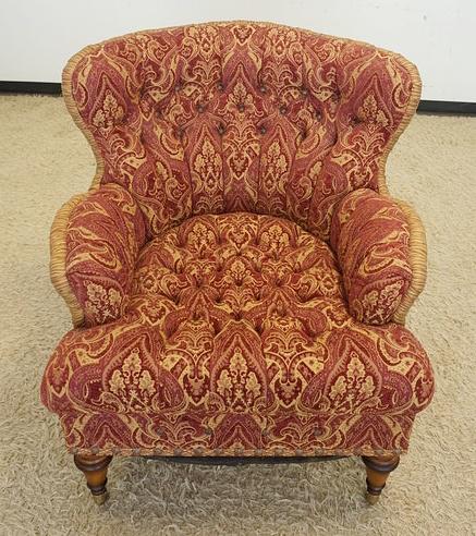 OVERSIZED TUFTED BACK UPHOLSTERED ARMCHAIR (1 of 2)