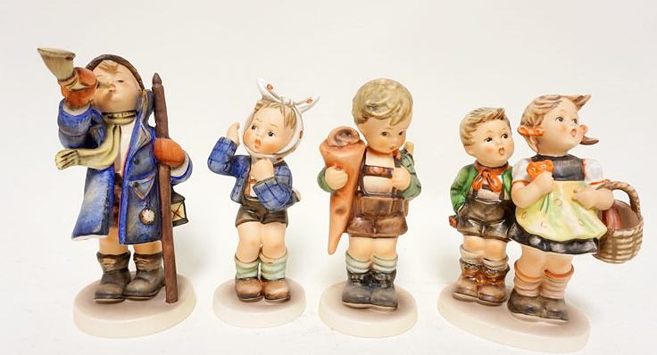 GROUP OF 4 HUMMELS: GROUP OF 4 HUMMELS, TALLEST IS APPROXIMATELY 6 IN HIGH