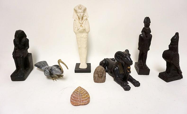 GROUP OF 8 PIECES OF CONTEMPORARY EGYPTIAN FIGURES (1 of 4)