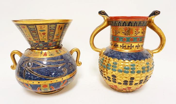 2 PIECES CONTEMPORARY EGYPTIAN POTTERY VASES (1 of 3)
