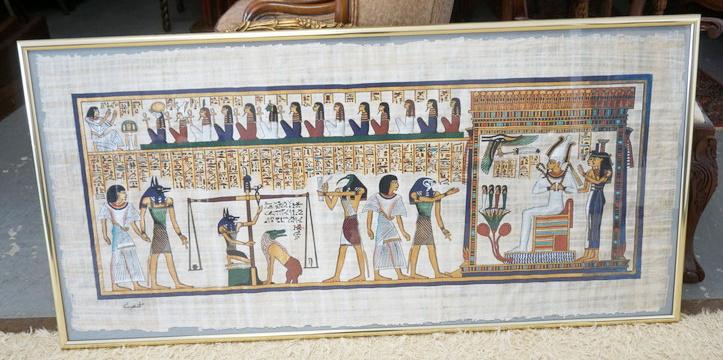 EGYPTIAN PAPYRUS LARGE ARTWORK (1 of 4)