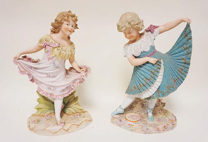 2 LARGE ANTIQUE VICTORIAN BISQUE FIGURES (1 of 4)