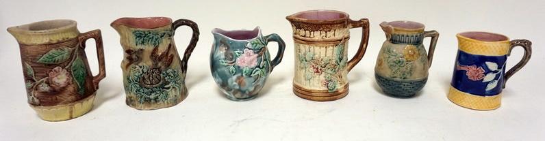 6 MAJOLICA CREAMERS (1 of 3)