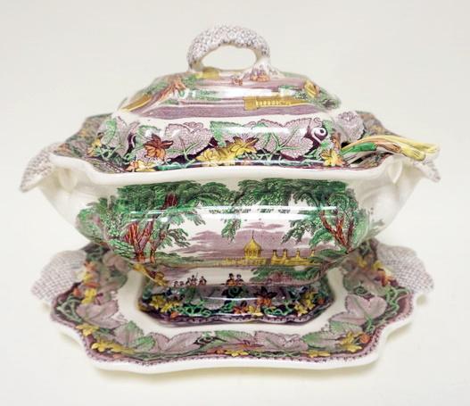 ANTIQUE MASONS IRONSTONE TUREEN AND UNDER PLATE (1 of 3)