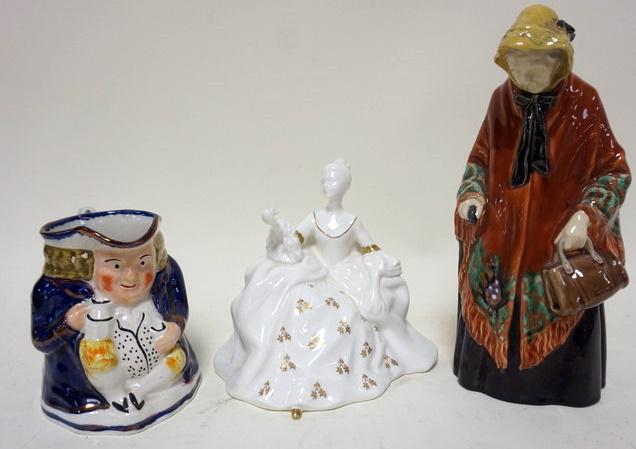 GROUP OF POTTERY FIGURES AND TOBY STYLE PITCHER (1 of 1)