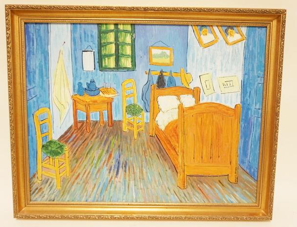 VINCENT VAN GOGH COPY OF PAINTING: VINCENT VAN GOGH COPY COPY OF PAINTING ON CANVAS FRAMED, APPROXIMATELY 21 IN X 26 IN