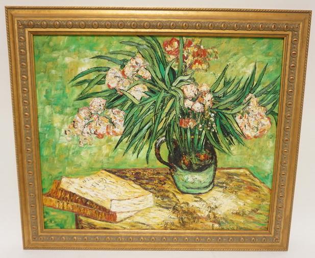 VINCENT VAN GOGH COPY OF PAINTING: VINCENT VAN GOGH COPY COPY OF PAINTING ON CANVAS FRAMED, APPROXIMATELY 25 IN X 28 1/2 IN