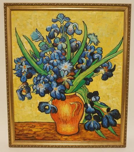 VINCENT VAN GOGH COPY OF PAINTING: VINCENT VAN GOGH COPY COPY OF PAINTING ON CANVAS FRAMED, APPROXIMATELY 22 IN X 26 IN