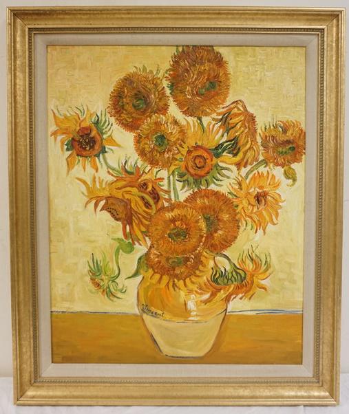 VINCENT VAN GOGH COPY OF PAINTING: VINCENT VAN GOGH COPY COPY OF PAINTING ON CANVAS FRAMED, APPROXIMATELY 33 IN X 40 IN