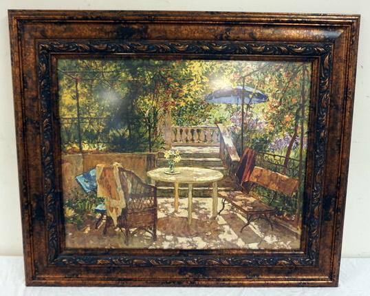 LARGE COLORFUL PRINT OF PATIO SCENE (1 of 1)