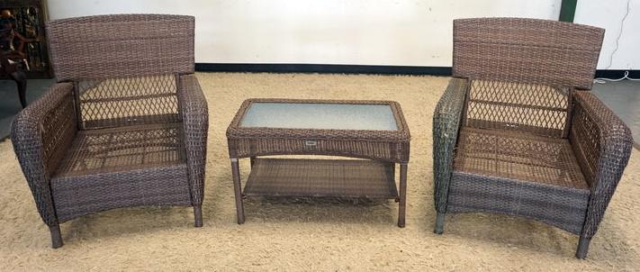 MARTHA STEWART LIVING 3 PC FAUX WICKER PATIO SET (1 of 2)