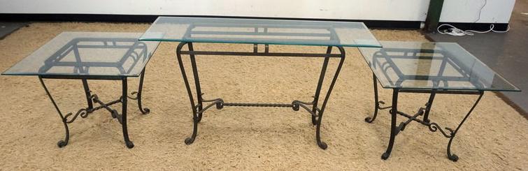 3 PIECE GLASS TOP TABLE SET (1 of 2)