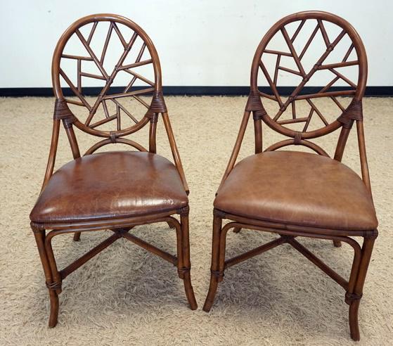 PAIR BAMBOO STYLE CHAIRS (1 of 2)