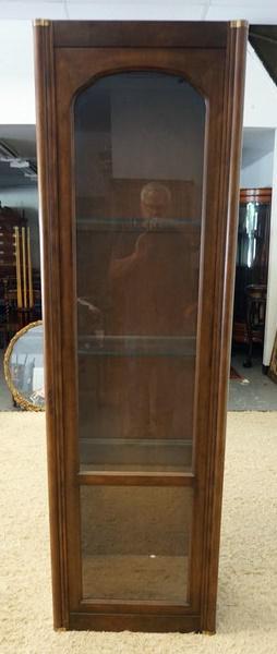 NARROW WALNUT CURIO CABINET (1 of 2)