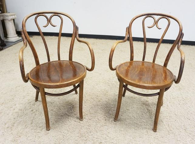 PAIR OF BENTWOOD THONET STYLE ARMCHAIRS (1 of 2)