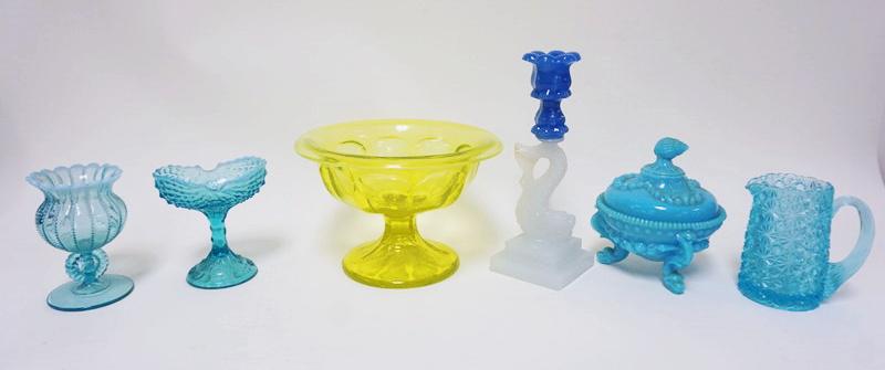 GROUP OF ASSORTED VICTORIAN COLORED GLASS (1 of 1)