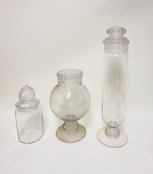 LOT OF 3 ANTIQUE APOTHECARY JARS (1 of 1)