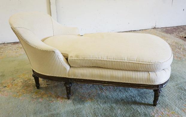 CHAISE LOUNGE: CHAISE LOUNGE, SOME STAINING ON CUSHION