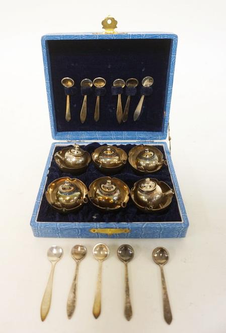 MINIATURE STERLING, 850 TEAPOTS W/CUPS (1 of 2)