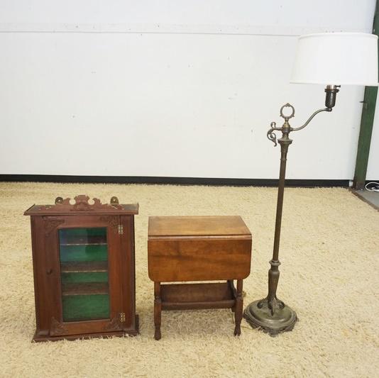 3 PIECE LOT W/OAK MEDICINE CHEST (1 of 2)