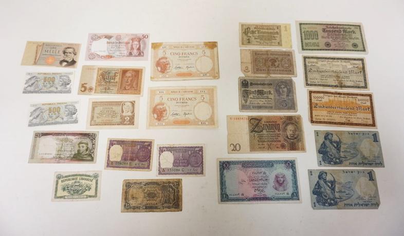 23 PIECES ASSORTED VINTAGE FOREIGN CURRENCY (1 of 4)
