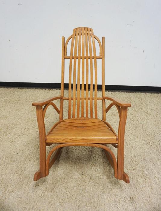 SOLID OAK BENT WOOD ROCKER: SOLID OAK BENT WOOD ROCKER