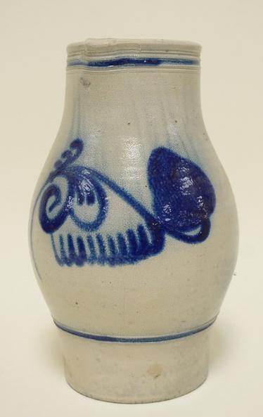 BLUE DECORATED STONWARE PITCHER (1 of 5)