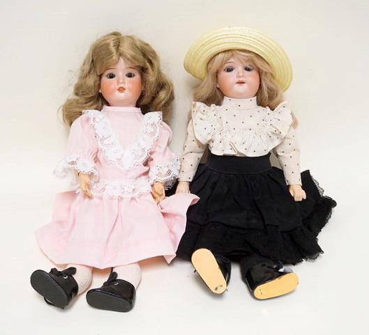 2 ANTIQUE GERMAN BISQUE HEAD DOLLS (1 of 5)