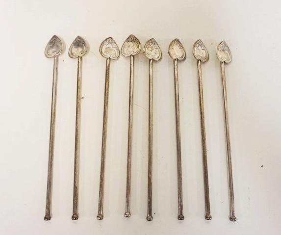8 STERLING ICE TEA SPOONS (1 of 3)