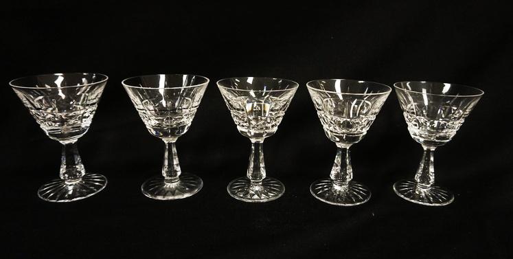 WATERFORD WINE GLASSES: WATERFORD WINE GLASSES, SET OF 5, APPROXIMATELY 4 3/4 IN HIGH