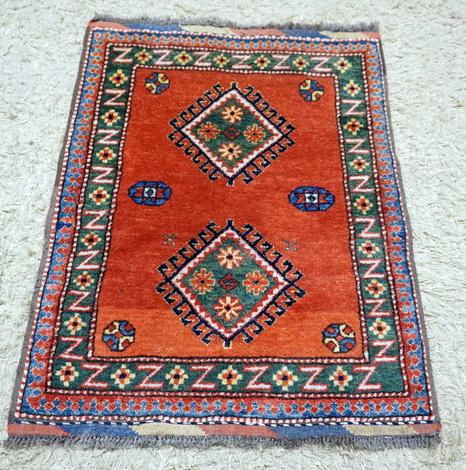 SMALL PERSIAN HAND KNOTTED RUG (1 of 3)