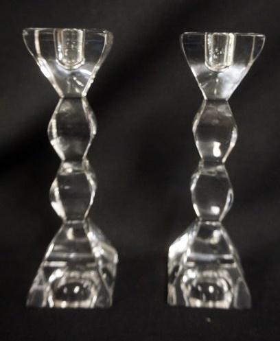 PAIR OF LICHT CRYSTAL GERMAN CANDLESTICKS (1 of 2)