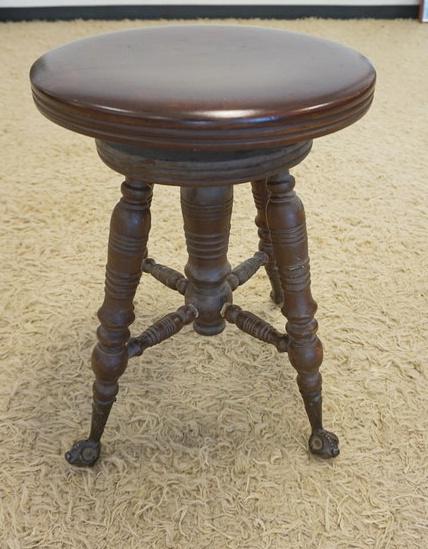 BALL AND CLAW FOOT PIANO STOOL (1 of 1)